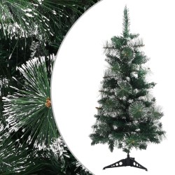 vidaXL Künstlicher Weihnachtsbaum mit Ständer Grün und Weiß 90 cm PVC