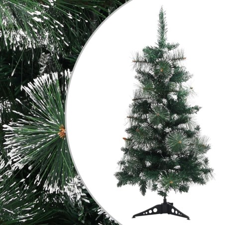 vidaXL Künstlicher Weihnachtsbaum mit Ständer Grün und Weiß 90 cm PVC