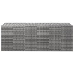 vidaXL Garten-Kissenbox PE Rattan 291x100,5x104 cm Grau