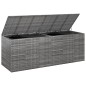 vidaXL Garten-Kissenbox PE Rattan 291x100,5x104 cm Grau vidaXL Garten-Kissenbox PE Rattan 291x100,5x104 cm Grau