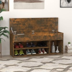 vidaXL Schuhbank Räuchereiche 105x30x45 cm Holzwerkstoff