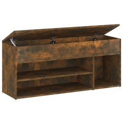 vidaXL Schuhbank Räuchereiche 105x30x45 cm Holzwerkstoff