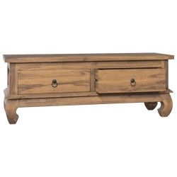 vidaXL TV-Schrank 110x35x40 cm Teak Massivholz
