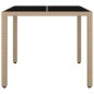 vidaXL Gartentisch mit Glasplatte Beige Poly Rattan & Hartglas vidaXL Gartentisch mit Glasplatte Beige Poly Rattan & Hartglas
