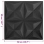 vidaXL 3D-Wandpaneele 24 Stk. 50x50 cm Origami Schwarz 6 m² vidaXL 3D-Wandpaneele 24 Stk. 50x50 cm Origami Schwarz 6 m²