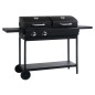 Gas- und Holzkohle-Grill mit 2 Brennern Gas- und Holzkohle-Grill mit 2 Brennern