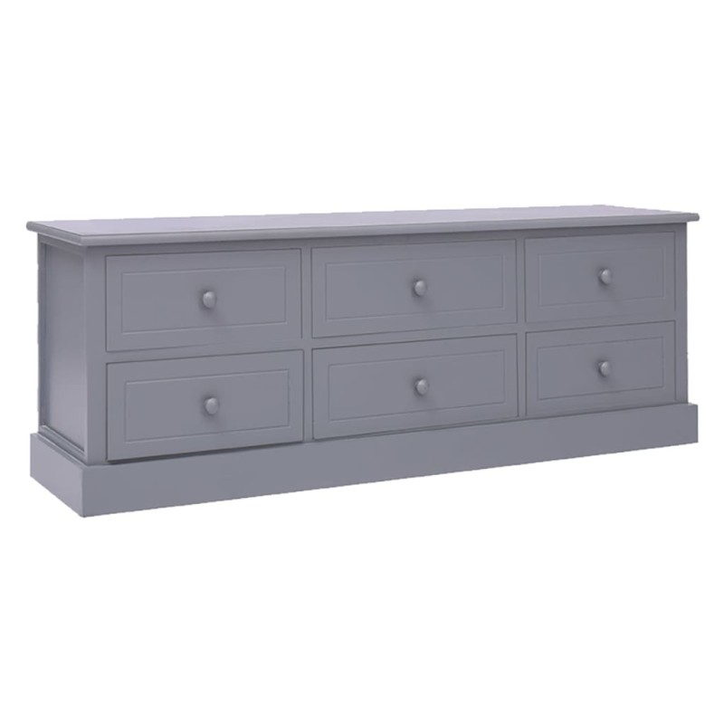vidaXL TV-Schrank Dunkelgrau 108x30x40 cm Massivholz Paulownia vidaXL TV-Schrank Dunkelgrau 108x30x40 cm Massivholz Paulownia