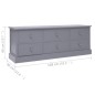 vidaXL TV-Schrank Dunkelgrau 108x30x40 cm Massivholz Paulownia vidaXL TV-Schrank Dunkelgrau 108x30x40 cm Massivholz Paulownia