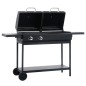Gas- und Holzkohle-Grill mit 2 Brennern Gas- und Holzkohle-Grill mit 2 Brennern