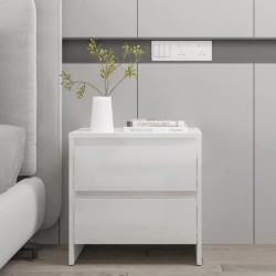 vidaXL Nachttisch Hochglanz-Weiß 45x34,5x44,5 cm Holzwerkstoff