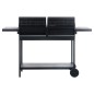 Gas- und Holzkohle-Grill mit 2 Brennern Gas- und Holzkohle-Grill mit 2 Brennern