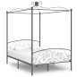 vidaXL Himmelbett-Gestell Grau Metall 140 x 200 cm vidaXL Himmelbett-Gestell Grau Metall 140 x 200 cm