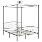 vidaXL Himmelbett-Gestell Grau Metall 140 x 200 cm vidaXL Himmelbett-Gestell Grau Metall 140 x 200 cm