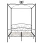 vidaXL Himmelbett-Gestell Grau Metall 140 x 200 cm vidaXL Himmelbett-Gestell Grau Metall 140 x 200 cm