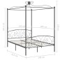 vidaXL Himmelbett-Gestell Grau Metall 140 x 200 cm vidaXL Himmelbett-Gestell Grau Metall 140 x 200 cm
