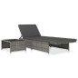 Sonnenliegen 2 Stk. mit Tisch Poly Rattan Grau Sonnenliegen 2 Stk. mit Tisch Poly Rattan Grau