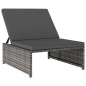 Sonnenliegen 2 Stk. mit Tisch Poly Rattan Grau Sonnenliegen 2 Stk. mit Tisch Poly Rattan Grau