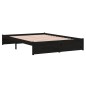 vidaXL Massivholzbett Schwarz 140x190 cm vidaXL Massivholzbett Schwarz 140x190 cm