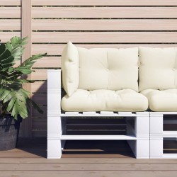 Palettenkissen 3-tlg. Creme Stoff