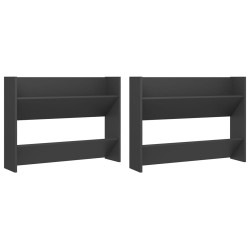 vidaXL Wand-Schuhschränke 2 Stk. Grau 80x18x60 cm Holzwerkstoff