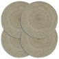 vidaXL Tischsets 4 Stk. Uni Grau 38 cm Rund Jute vidaXL Tischsets 4 Stk. Uni Grau 38 cm Rund Jute