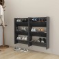 vidaXL Wand-Schuhschränke 2 Stk. Grau 60x18x90 cm Holzwerkstoff vidaXL Wand-Schuhschränke 2 Stk. Grau 60x18x90 cm Holzwerkstoff