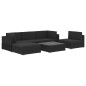 vidaXL 6-tlg. Garten-Lounge-Set mit Auflagen Poly Rattan Schwarz vidaXL 6-tlg. Garten-Lounge-Set mit Auflagen Poly Rattan Schwarz
