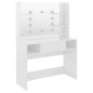 vidaXL Schminktisch LED-Beleuchtung 100x40x135 cm MDF Glänzendes Weiß vidaXL Schminktisch LED-Beleuchtung 100x40x135 cm MDF Glänzendes Weiß