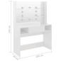 vidaXL Schminktisch LED-Beleuchtung 100x40x135 cm MDF Glänzendes Weiß vidaXL Schminktisch LED-Beleuchtung 100x40x135 cm MDF Glänzendes Weiß