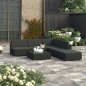 6-tlg. Garten-Lounge-Set Schwarz mit Auflagen Poly Rattan 6-tlg. Garten-Lounge-Set Schwarz mit Auflagen Poly Rattan