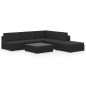 6-tlg. Garten-Lounge-Set Schwarz mit Auflagen Poly Rattan 6-tlg. Garten-Lounge-Set Schwarz mit Auflagen Poly Rattan
