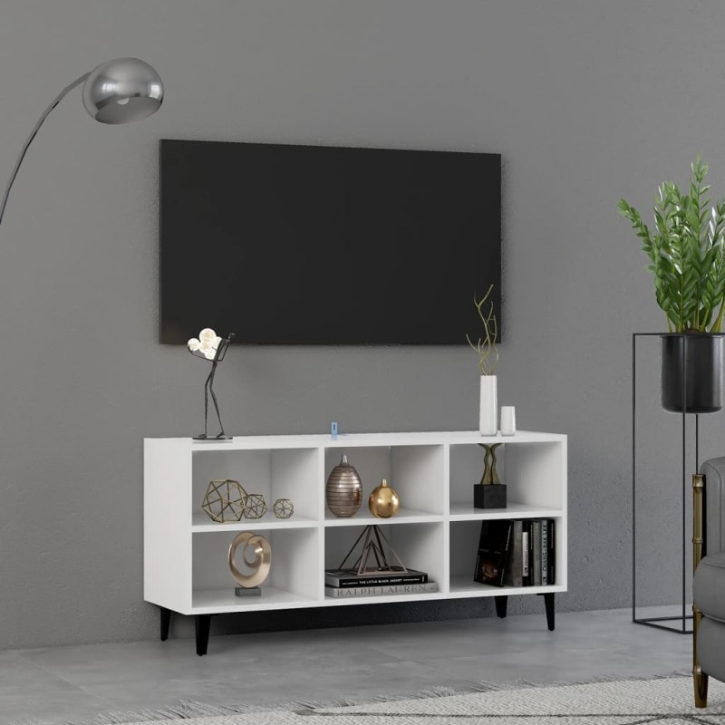 vidaXL TV-Schrank mit Metallbeinen Weiß 103,5x30x50 cm vidaXL TV-Schrank mit Metallbeinen Weiß 103,5x30x50 cm