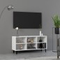 vidaXL TV-Schrank mit Metallbeinen Weiß 103,5x30x50 cm vidaXL TV-Schrank mit Metallbeinen Weiß 103,5x30x50 cm