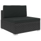 6-tlg. Garten-Lounge-Set Schwarz mit Auflagen Poly Rattan 6-tlg. Garten-Lounge-Set Schwarz mit Auflagen Poly Rattan