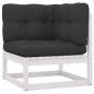 vidaXL 9-tlg. Garten-Lounge-Set mit Kissen Weiß Kiefer Massivholz vidaXL 9-tlg. Garten-Lounge-Set mit Kissen Weiß Kiefer Massivholz