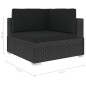 6-tlg. Garten-Lounge-Set Schwarz mit Auflagen Poly Rattan 6-tlg. Garten-Lounge-Set Schwarz mit Auflagen Poly Rattan