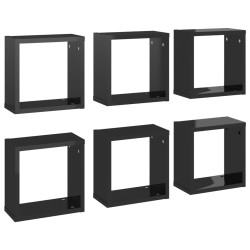 vidaXL Würfelregale 6 Stk. Hochglanz-Schwarz 30x15x30 cm