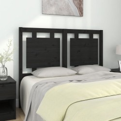 vidaXL Kopfteil Schwarz 125,5x4x100 cm Massivholz Kiefer
