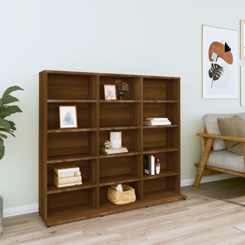 vidaXL CD-Regal Braun Eichen-Optik 102x23x89,5 cm Holzwerkstoff vidaXL CD-Regal Braun Eichen-Optik 102x23x89,5 cm Holzwerkstoff