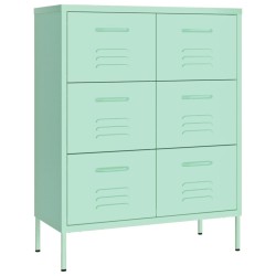 vidaXL Schubladenschrank Minzgrün 80x35x101,5 cm Stahl    