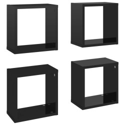 vidaXL Würfelregale 4 Stk. Hochglanz-Schwarz 26x15x26 cm