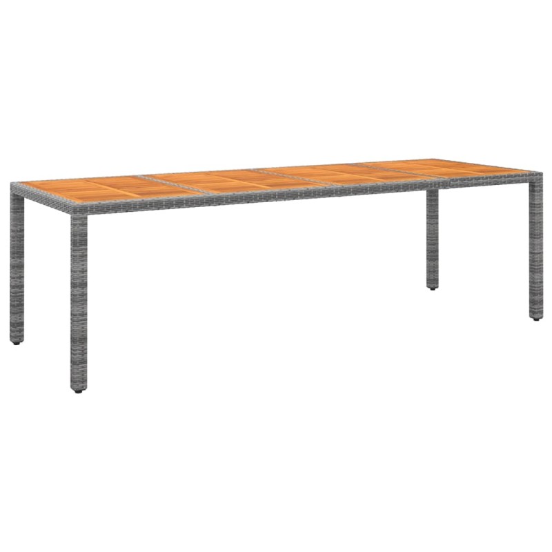 vidaXL Gartentisch Grau 250x100x75 cm Poly Rattan & Massivholz Akazie vidaXL Gartentisch Grau 250x100x75 cm Poly Rattan & Massivholz Akazie