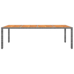 vidaXL Gartentisch Grau 250x100x75 cm Poly Rattan & Massivholz Akazie