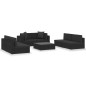 7-tlg. Garten-Lounge-Set Schwarz mit Auflagen Poly Rattan 7-tlg. Garten-Lounge-Set Schwarz mit Auflagen Poly Rattan