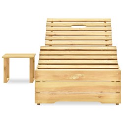 vidaXL Sonnenliege mit Tisch Grün Imprägniertes Kiefernholz 