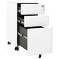 vidaXL Aktenschrank mit Rollen Weiß 30x45x59 cm Stahl vidaXL Aktenschrank mit Rollen Weiß 30x45x59 cm Stahl