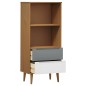 vidaXL Bücherregal MOLDE Braun 60x35x133,5 cm Massivholz Kiefer vidaXL Bücherregal MOLDE Braun 60x35x133,5 cm Massivholz Kiefer