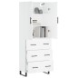 Highboard Weiß 69,5x34x180 cm Holzwerkstoff Highboard Weiß 69,5x34x180 cm Holzwerkstoff