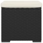 vidaXL Hocker mit Kissen Schwarz 40x30x40 cm Poly Rattan vidaXL Hocker mit Kissen Schwarz 40x30x40 cm Poly Rattan