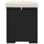 vidaXL Hocker mit Kissen Schwarz 40x30x40 cm Poly Rattan vidaXL Hocker mit Kissen Schwarz 40x30x40 cm Poly Rattan